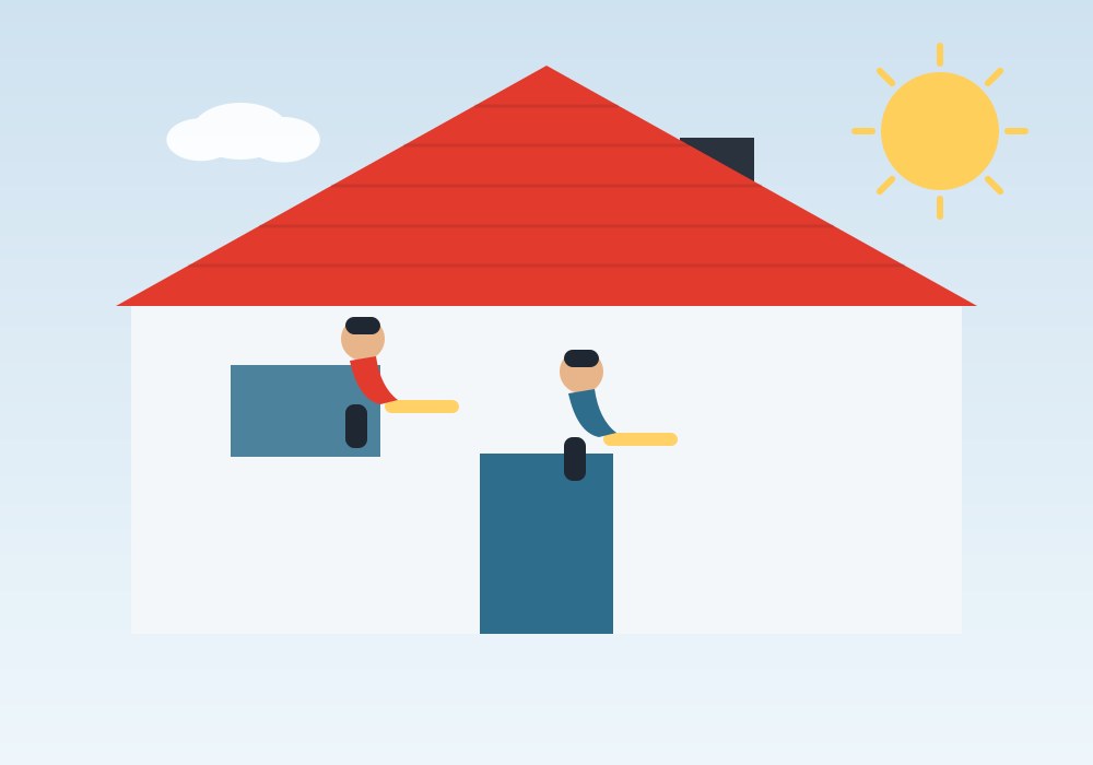 Duratech Roof Specialist crew installing a new roof in Houston
